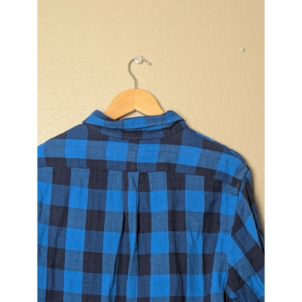 Polo Ralph Lauren Plaid Button Down Shirt Blue‎ Classic Fit Cotton Mens L